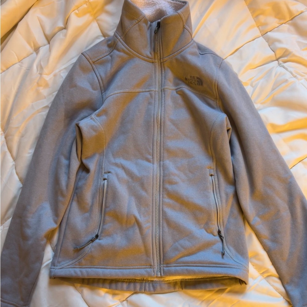 The North Face Light Gray Full-Zip Fleece Jacket